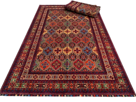 Authentic Afghan Handmade Rug – Premium Hand-Knotted Wool Carpet, Traditional Artisan Design
