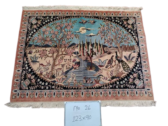 Authentic Qom Rug – Handwoven Natural Wool Persian Carpet, Premium Traditional Design