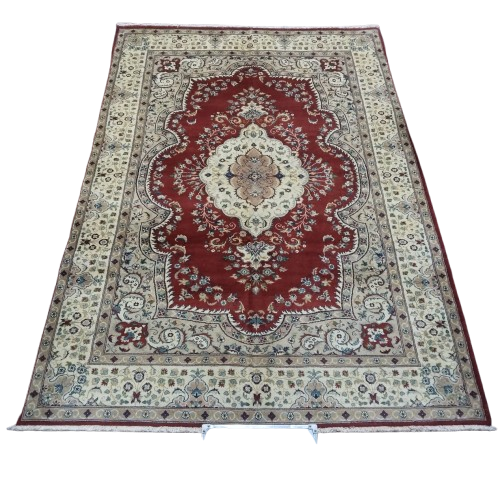 Authentic Qom Rug – Handwoven Natural Wool Persian Carpet, Premium Traditional Design